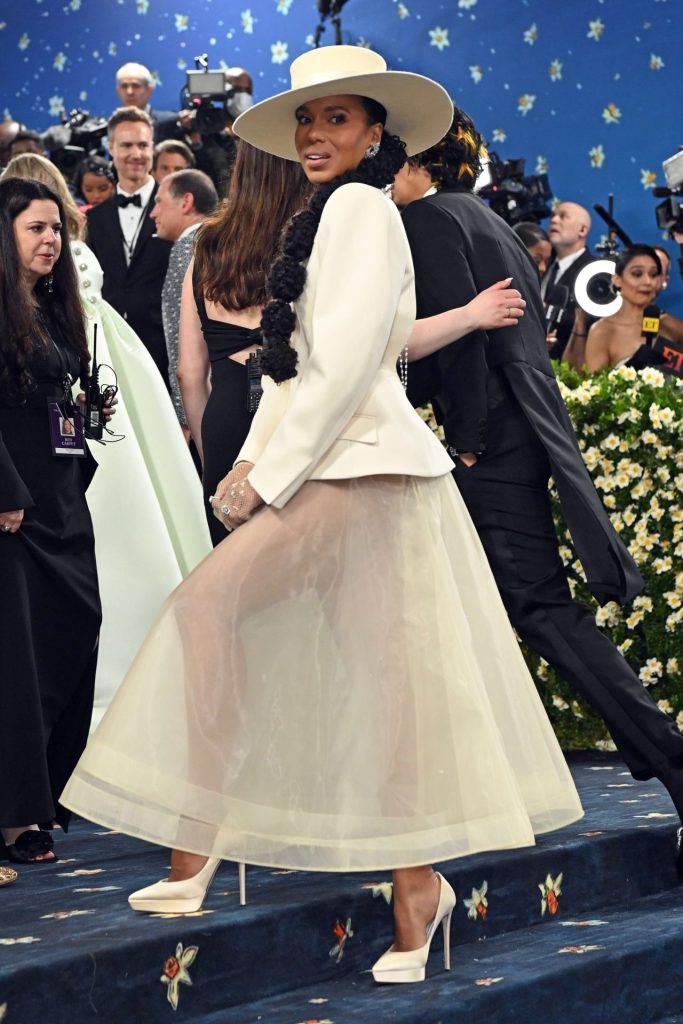 Kerry Washington Exudes Modern Elegance in Sheer Skirt and Tailored Blazer at the 2025 Met Gala