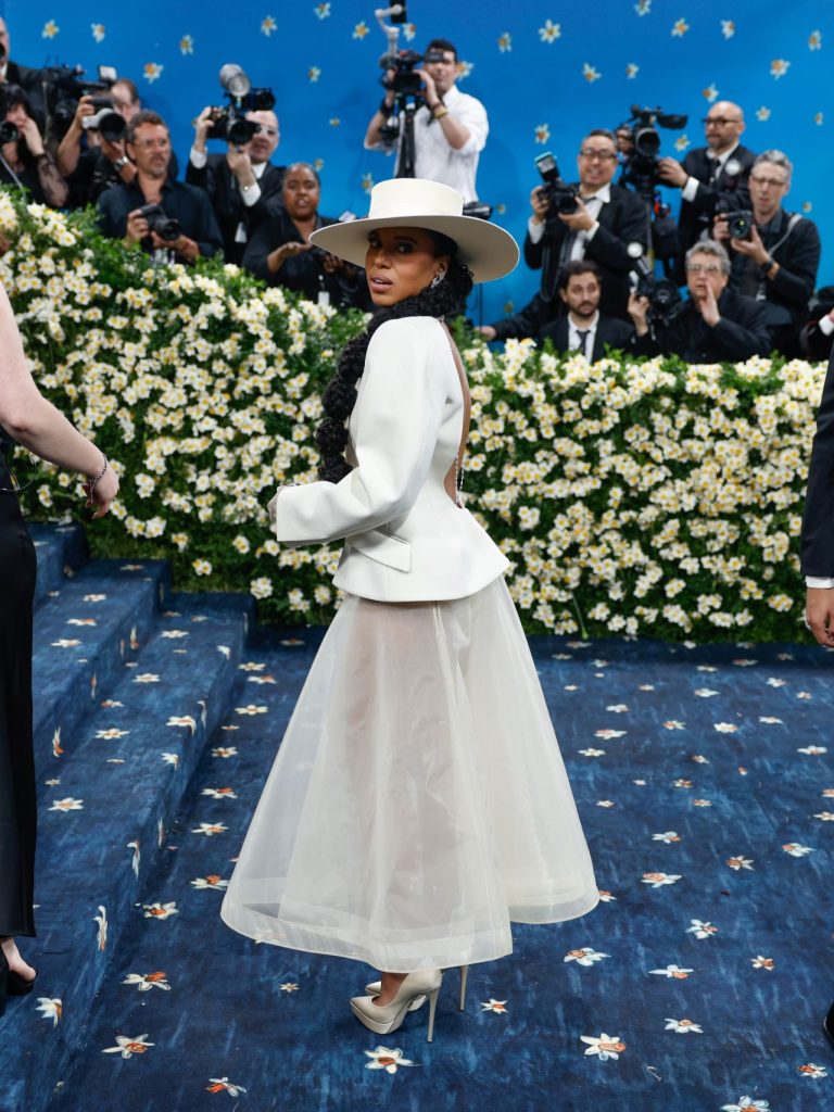 Kerry Washington Exudes Modern Elegance in Sheer Skirt and Tailored Blazer at the 2025 Met Gala